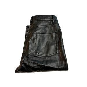 Wilfred by Aritzia Black Faux Leather Black Pants Size 2